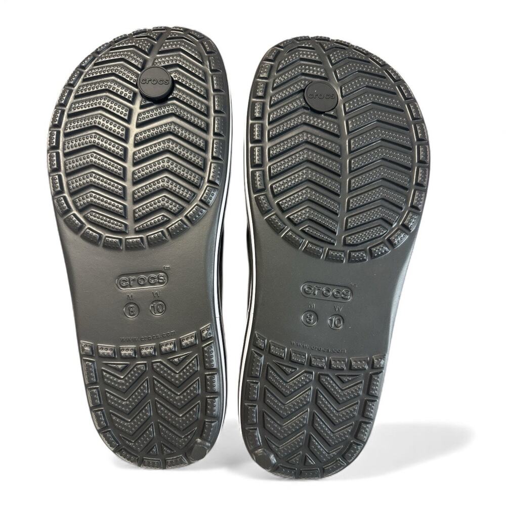 Crocs Flip Flops Men Sandals Black-White Water Friendly Lightweight SZ/ M-8 W-10 - Picture 9 of 10